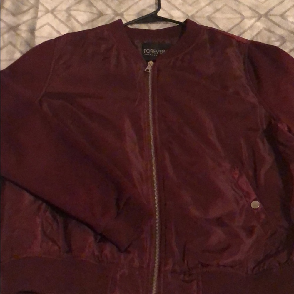 Burgundy Bomber Jacket